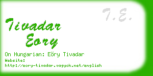 tivadar eory business card